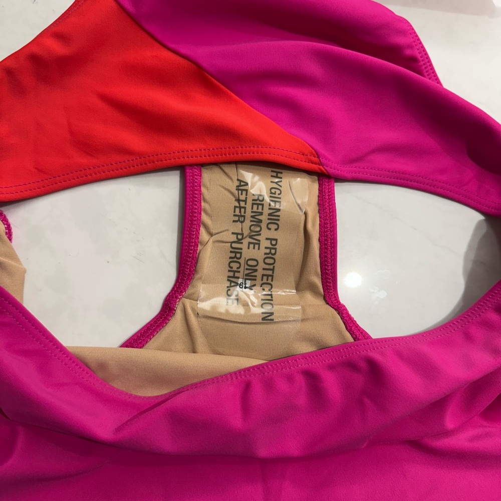 summersalt Pink and Red Colorblock Bikini Set - Picture 4 of 5